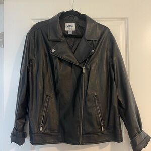 Classic Black Faux Leather Jacket
